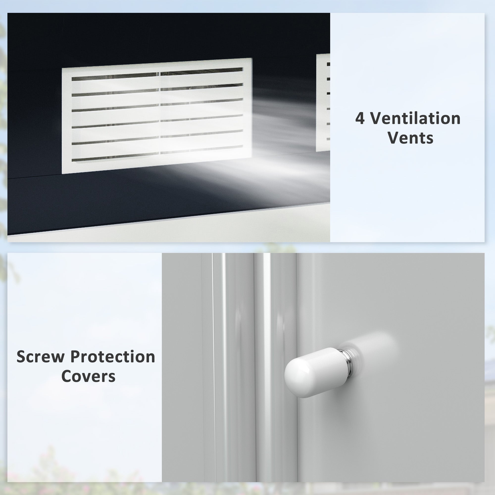 Outsunny 7' x 4' x 6' Garden Storage Shed Outdoor Patio Yard Metal Tool Storage House w/ Steel Foundation Kit and Double Doors, Dark Grey