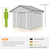 Outsunny 7' x 4' x 6' Garden Storage Shed Outdoor Patio Yard Metal Tool Storage House w/ Steel Foundation Kit and Double Doors, Dark Grey