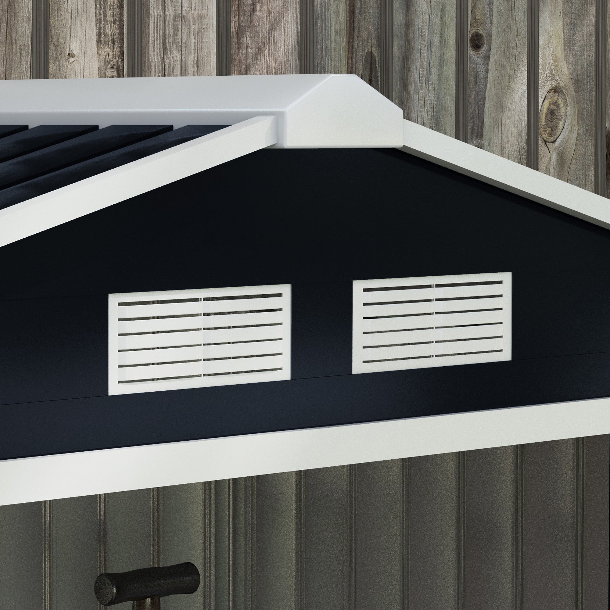 Outsunny 7' x 4' x 6' Garden Storage Shed Outdoor Patio Yard Metal Tool Storage House w/ Steel Foundation Kit and Double Doors, Dark Grey