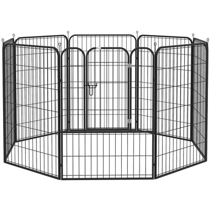 PawHut Dog Pen 8 Panels Puppy Pen Heavy Duty Pet Playpen for Indoor Outdoor for Dogs, Rabbits, Ducks 100cm High