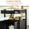 HOMCOM Kitchen Cart, Utility Trolley, Small Kitchen Island with Storage Drawer & Side Hooks for Dining Room, Black