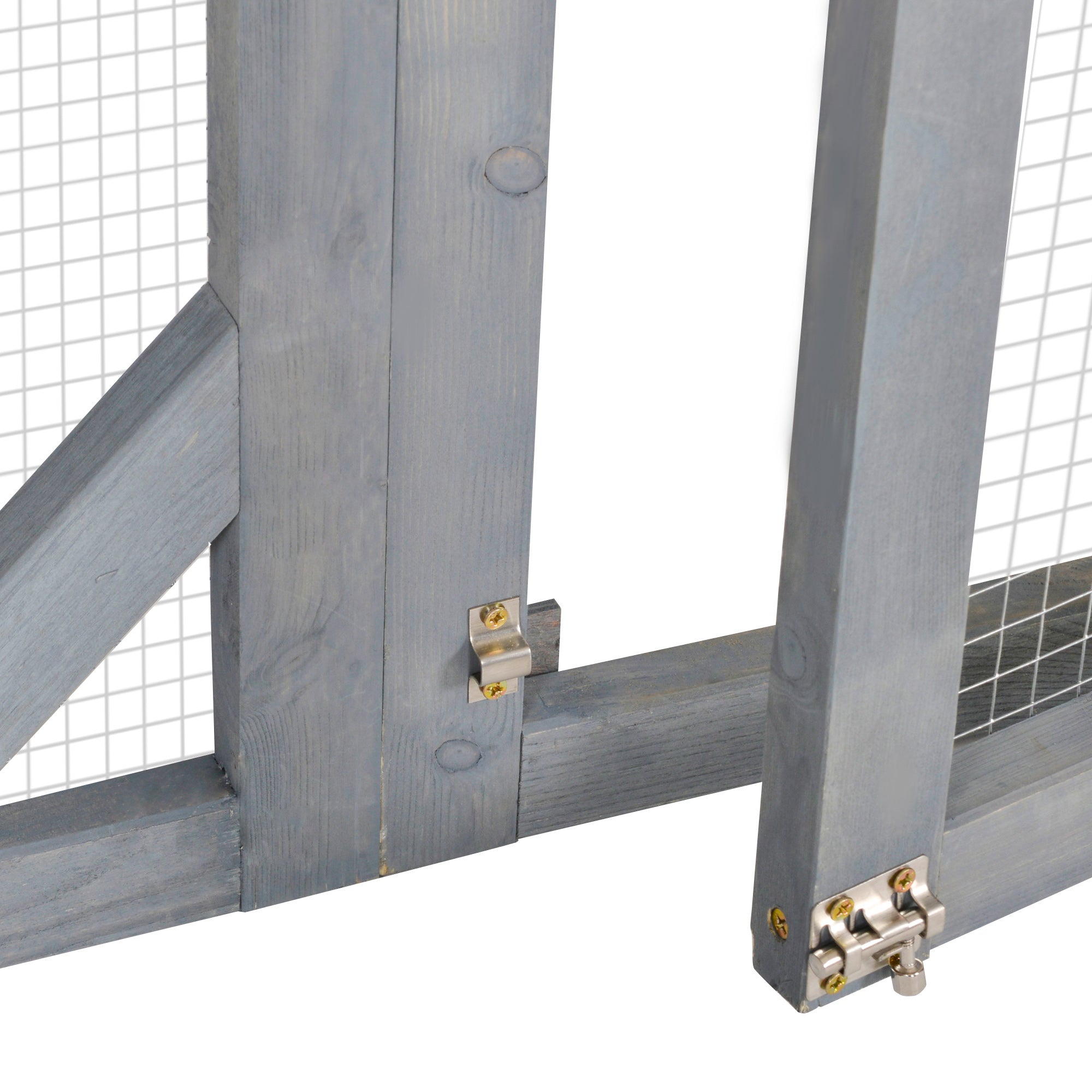 PawHut Cat Cage Indoor Catio Outdoor Cat Enclosure Pet House Small Animal Hutch for Rabbit, Kitten, Crate Kennel with Waterproof Roof, Multi-Level Platforms, Lock, Grey