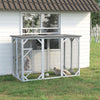 PawHut Cat Cage Indoor Catio Outdoor Cat Enclosure Pet House Small Animal Hutch for Rabbit, Kitten, Crate Kennel with Waterproof Roof, Multi-Level Platforms, Lock, Grey