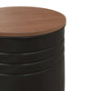 HOMCOM Nesting Tables, Side Table Set of 2, Round Coffee Table with Removable Wood Lid, Metal Frame and Hidden Space, Industrial End Tables for Living Room, Black