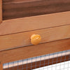 PawHut Two-Level Rabbit Hutch Small Animal House Pet Bunny Cage Home w/ Outdoor Run Water & UV Resistant Roof Access Ramp Natural Finish Guinea Pig Bunny Hamster Habitat