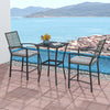 Outsunny 3 Pieces Outdoor Wicker Bar Set, Classic Bistro Bar Set Garden Rattan Style Patio Bar Table & High Chairs w/ Cushions Home Bar Furniture, Light Grey