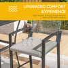 Outsunny 3 Pieces Outdoor Wicker Bar Set, Classic Bistro Bar Set Garden Rattan Style Patio Bar Table & High Chairs w/ Cushions Home Bar Furniture, Light Grey