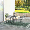 Outsunny 3 Pieces Outdoor Wicker Bar Set, Classic Bistro Bar Set Garden Rattan Style Patio Bar Table & High Chairs w/ Cushions Home Bar Furniture, Light Grey