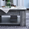 HOMCOM Modern Coffee Table with Storage Shelf, Square  Cocktail Table, Center Table for Living Room, Grey