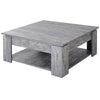 HOMCOM Modern Coffee Table with Storage Shelf, Square  Cocktail Table, Center Table for Living Room, Grey