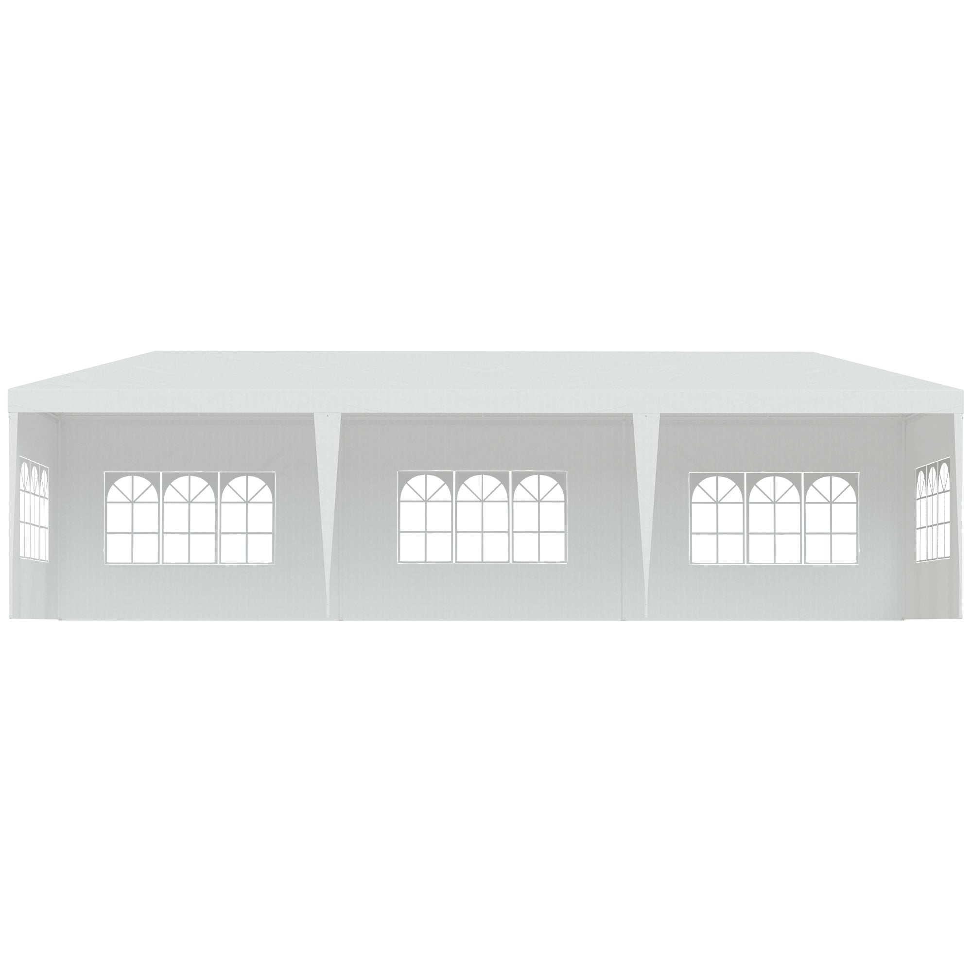 Outsunny 10 x 28ft Portable Party Tent, Gazebo Wedding Party Tent for Garden Dining and Outdoor with 5 Removable Sidewalls, White