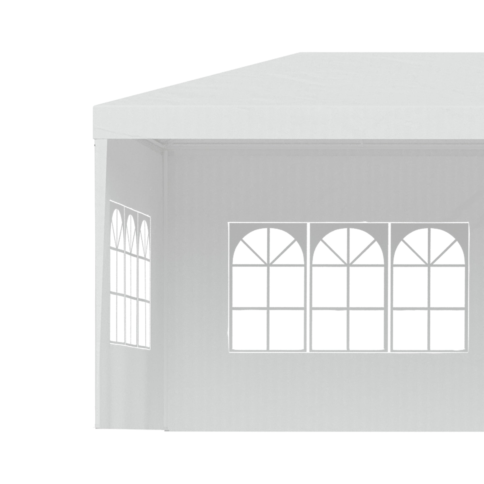 Outsunny 10 x 28ft Portable Party Tent, Gazebo Wedding Party Tent for Garden Dining and Outdoor with 5 Removable Sidewalls, White