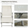 Outsunny Outdoor Folding Chaise Lounge Chair Recliner with Portable Design, Adjustable Backrest, Cushion and Headrest, Cream White