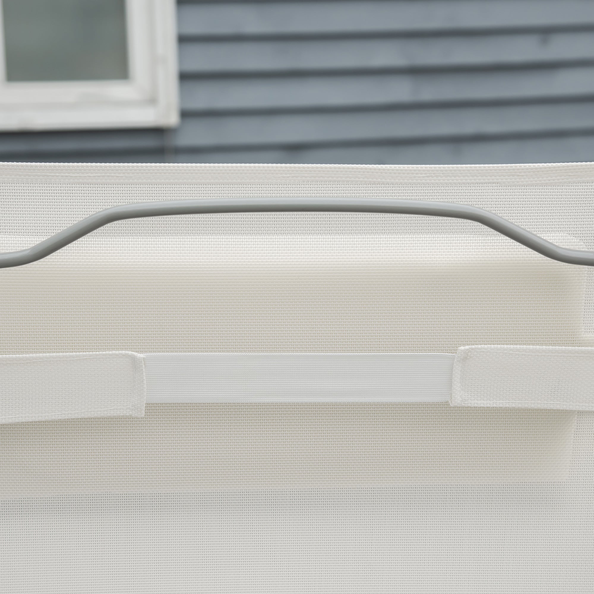 Outsunny Outdoor Folding Chaise Lounge Chair Recliner with Portable Design, Adjustable Backrest, Cushion and Headrest, Cream White