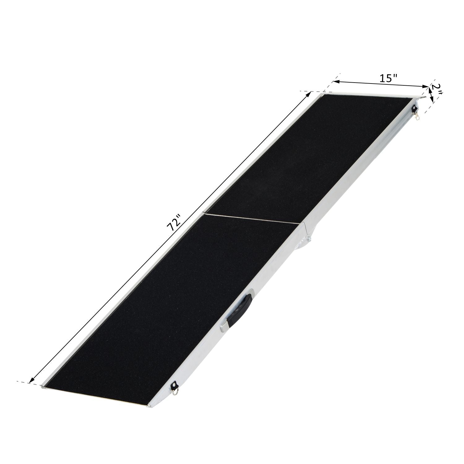 PawHut 72" Portable Bi-Fold Folding Vehicle Pet Ramp for Large Dog or Animals with Safety Lock & Convenient Carry Handle