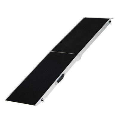 PawHut 72" Portable Bi-Fold Folding Vehicle Pet Ramp for Large Dog or Animals with Safety Lock & Convenient Carry Handle