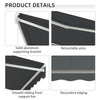 Outsunny 10' x 8' Electric Awning, Retractable Awning Sun Shade Shelter with Remote Controller, Manual Crank Handle and Aluminum Frame, for Deck, Balcony, Yard, Grey