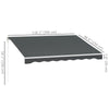 Outsunny 10' x 8' Electric Awning, Retractable Awning Sun Shade Shelter with Remote Controller, Manual Crank Handle and Aluminum Frame, for Deck, Balcony, Yard, Grey