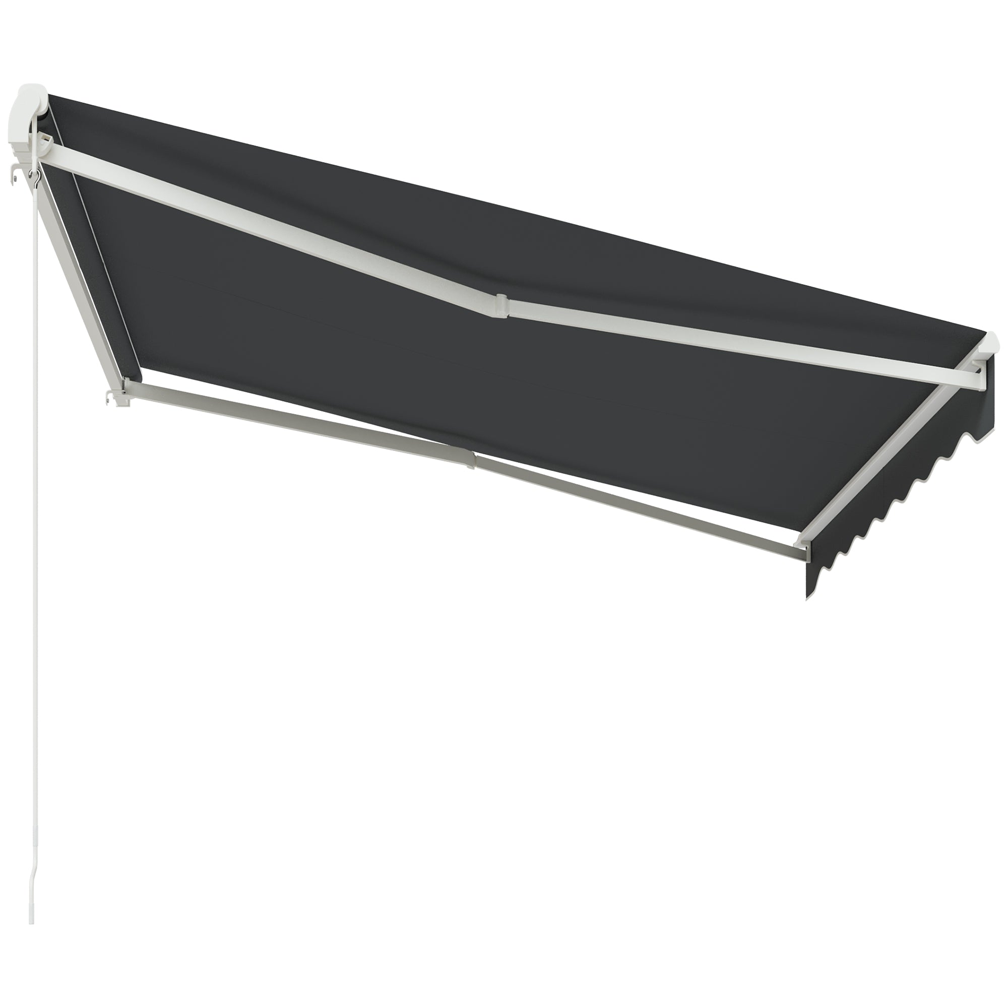 Outsunny 10' x 8' Electric Awning, Retractable Awning Sun Shade Shelter with Remote Controller, Manual Crank Handle and Aluminum Frame, for Deck, Balcony, Yard, Grey