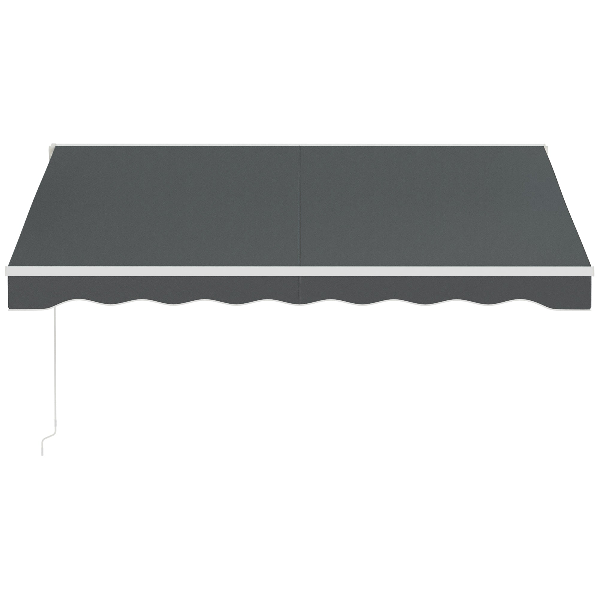 Outsunny 10' x 8' Electric Awning, Retractable Awning Sun Shade Shelter with Remote Controller, Manual Crank Handle and Aluminum Frame, for Deck, Balcony, Yard, Grey