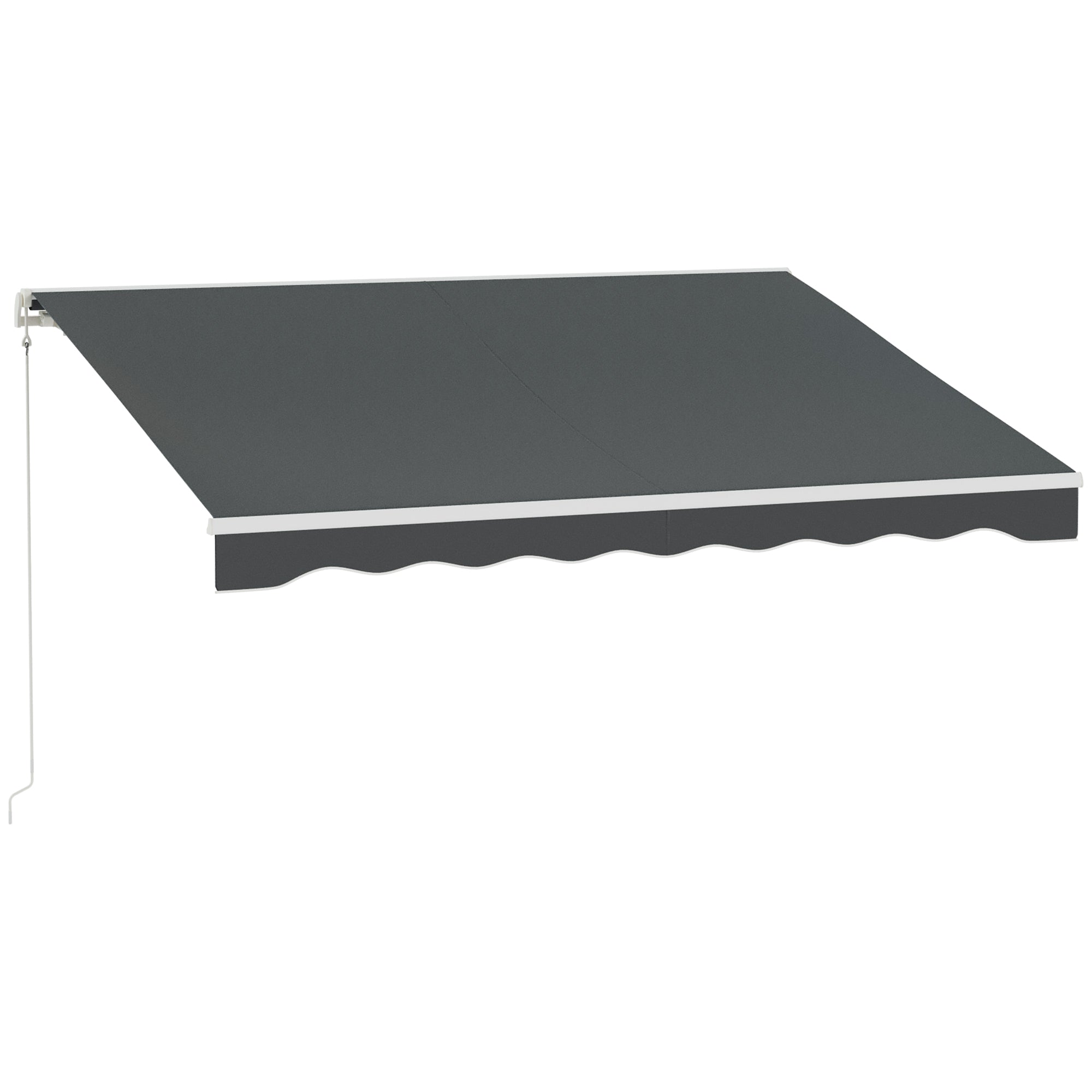 Outsunny 10' x 8' Electric Awning, Retractable Awning Sun Shade Shelter with Remote Controller, Manual Crank Handle and Aluminum Frame, for Deck, Balcony, Yard, Grey