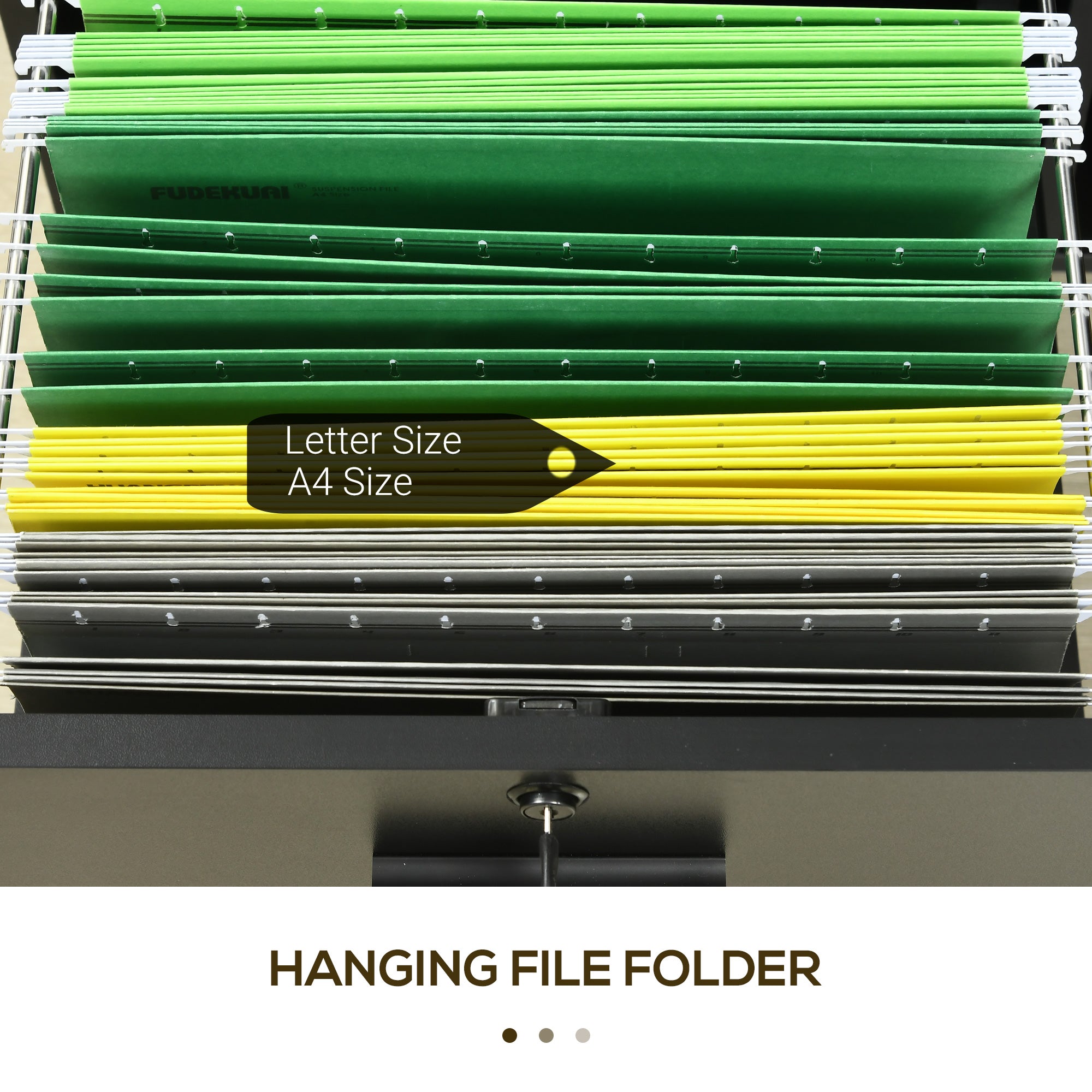 Vinsetto Lateral Filing Cabinet with Drawers and Lock, File Cabinet, Mobile Printer Stand with Open Shelves and Wheels for Letter and A4 Size Documents, Black