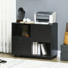 Vinsetto Lateral Filing Cabinet with Drawers and Lock, File Cabinet, Mobile Printer Stand with Open Shelves and Wheels for Letter and A4 Size Documents, Black