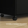 Vinsetto Lateral Filing Cabinet with Drawers and Lock, File Cabinet, Mobile Printer Stand with Open Shelves and Wheels for Letter and A4 Size Documents, Black