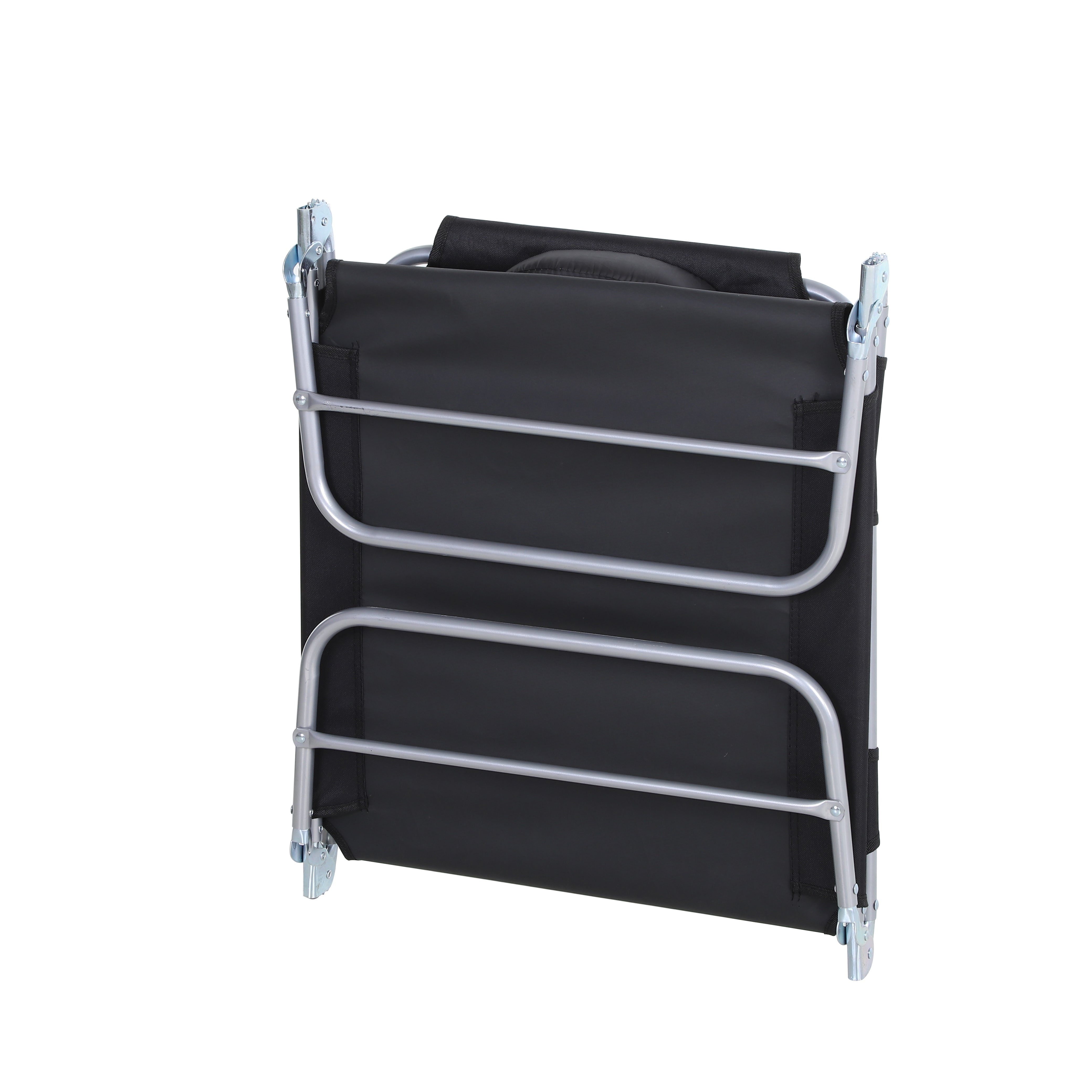 Outsunny Outdoor Lounge Chair, Adjustable Folding Chaise Lounge with Face Cavity, Tanning Chair Sun Lounger Bed Recliner, Black