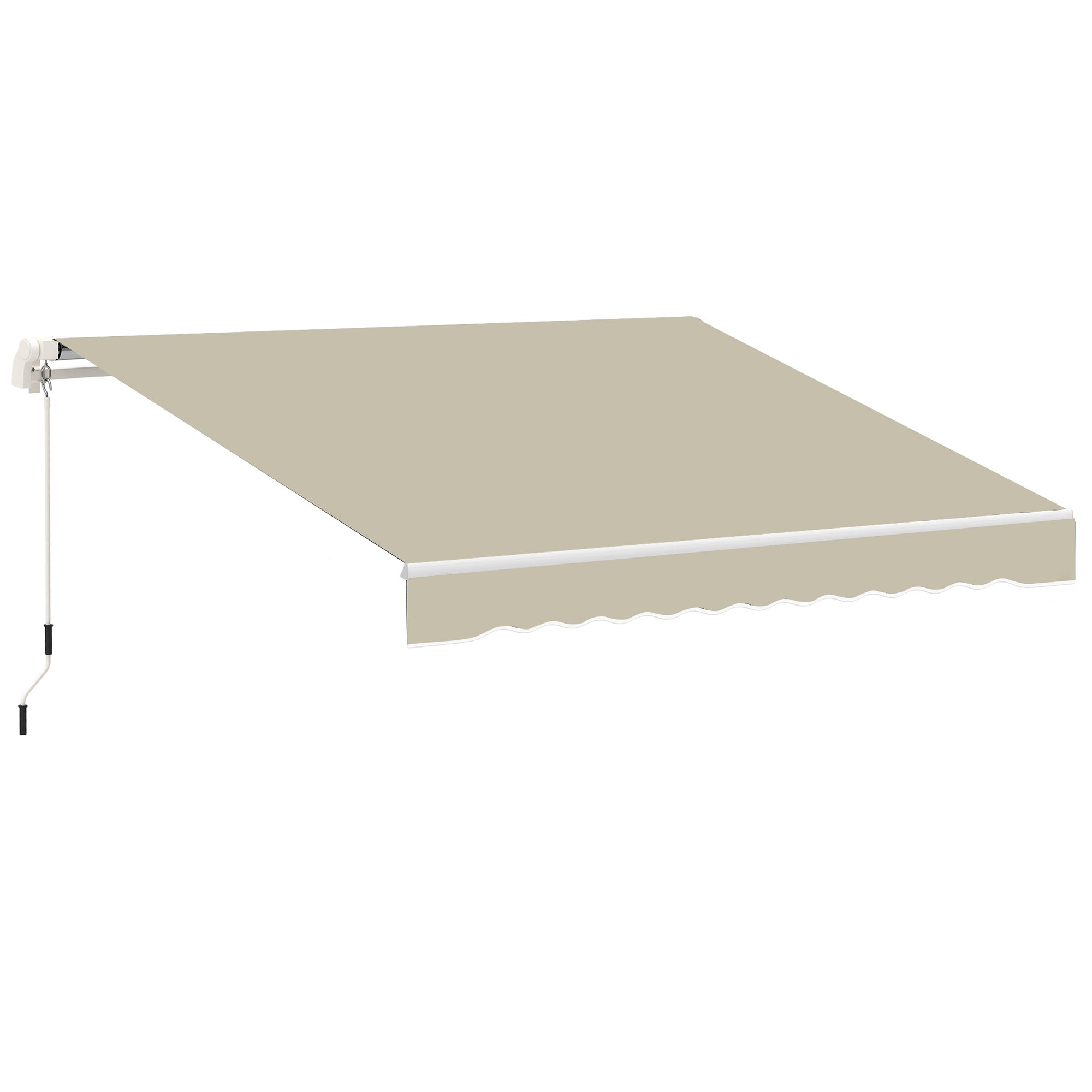 Outsunny 11' x 10' Retractable Awning Fabric Replacement Outdoor Sunshade Canopy Awning Cover, UV Protection, Cream White