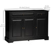 HOMCOM Sideboard Buffet Cabinet, Modern Kitchen Cabinet with 2 Drawers and Adjustable Shelves, Coffee Bar Cabinet, Black