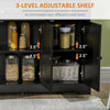HOMCOM Sideboard Buffet Cabinet, Modern Kitchen Cabinet with 2 Drawers and Adjustable Shelves, Coffee Bar Cabinet, Black