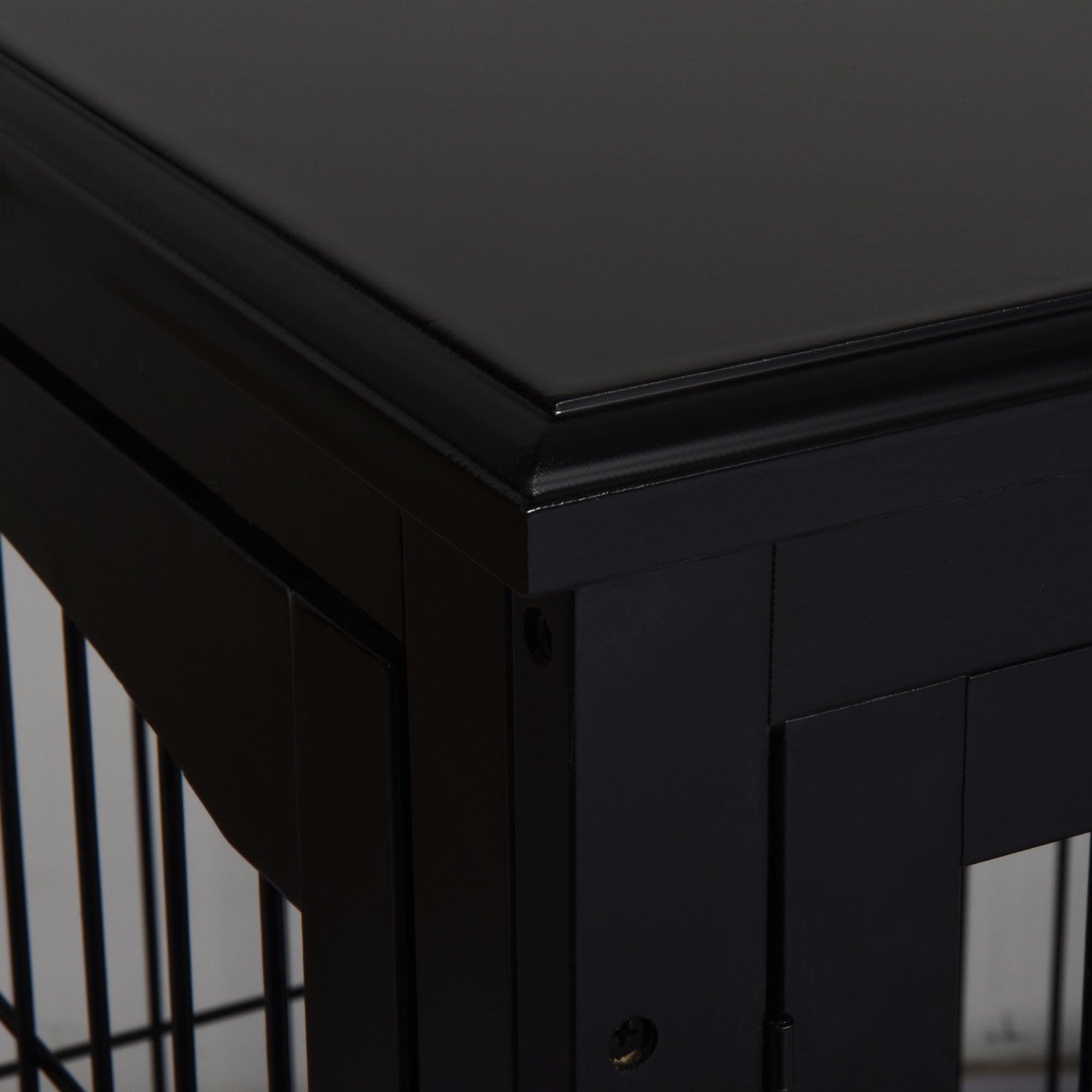 PawHut 32" Wooden Dog Crate Furniture Dog Cage, Modern Side Table Pet Kennel with Double Lockable Door, 32" L x 23" W x 26" H, Black