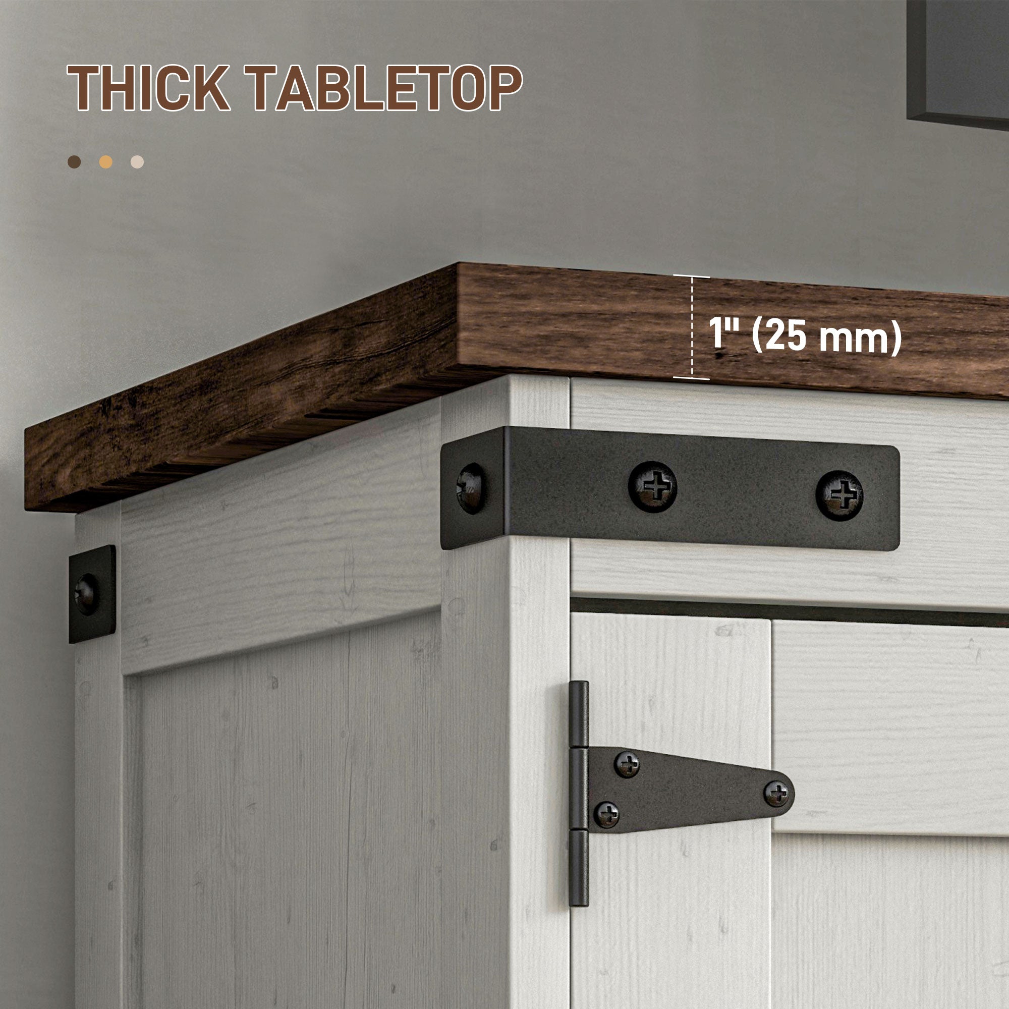 HOMCOM TV Stand for up to 65" TV, Modern Farmhouse Entertainment Center with 2 Cable Holes, TV Console Table with 2 Adjustable Shelves for Living Room, Distressed White