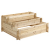 Outsunny 3-Tier Wood Raised Garden Bed, Elevated Planting Box, Outdoor Vegetable Flower Container, Herb Garden Indoor Kit, Natural