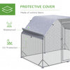 PawHut Galvanized Large Metal Chicken Coop Cage Walk-in Enclosure Poultry Hen Run House Playpen Rabbit Hutch with Cover for Outdoor Backyard 9.2' x 6.2' x 6.5' Silver