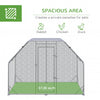 PawHut Galvanized Large Metal Chicken Coop Cage Walk-in Enclosure Poultry Hen Run House Playpen Rabbit Hutch with Cover for Outdoor Backyard 9.2' x 6.2' x 6.5' Silver