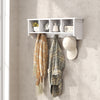 HOMCOM Coat Rack Wall Mount with Shelf, 28" Wall Coat Rack with 5 Double Hooks and 4 Storage Compartments for Bathroom, Living Room, Bedroom, Entryway, White