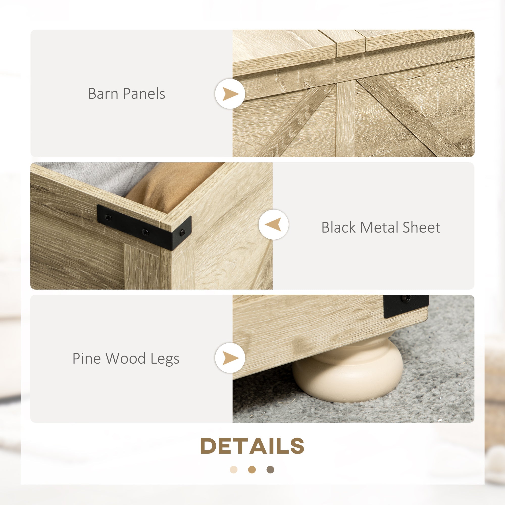 HOMCOM Farmhouse Coffee Table, Square Center Table with Flip-top Lids, Living Room Table with Hidden Storage Compartment and Wooden Legs, Oak