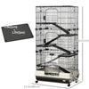 PawHut 6-tier Platform Rolling Small Animal Cage Rabbit Hutch Pet Play House with Platform, Ramp,Removable Tray. 4 universal wheels (Black) for Bunny Pet Mink Chinchilla
