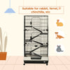 PawHut 6-tier Platform Rolling Small Animal Cage Rabbit Hutch Pet Play House with Platform, Ramp,Removable Tray. 4 universal wheels (Black) for Bunny Pet Mink Chinchilla