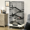 PawHut 6-tier Platform Rolling Small Animal Cage Rabbit Hutch Pet Play House with Platform, Ramp,Removable Tray. 4 universal wheels (Black) for Bunny Pet Mink Chinchilla