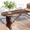 Outsunny Outdoor Bench with Wagon Wheel Legs, 2-Person Wood Garden Bench, Rustic Patio Bench Loveseat with Slatted Seat for Park, Porch, Backyard, Carbonized