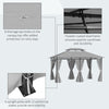 Outsunny 10' x 13' Patio Gazebo, Outdoor 2-Tiers Garden Canopy Yard Sunshade Shelter with Curtains, Dark Grey