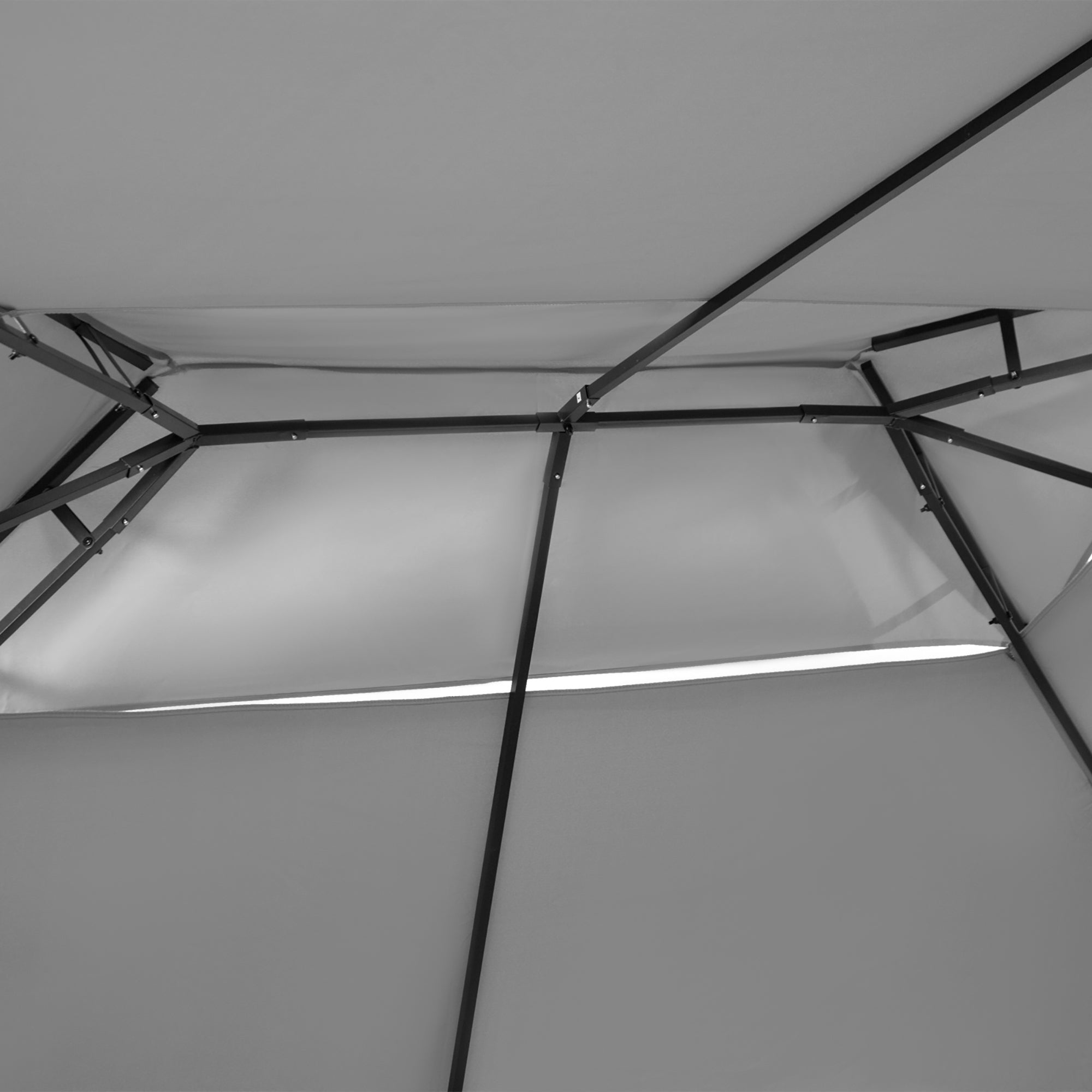 Outsunny 10' x 13' Patio Gazebo, Outdoor 2-Tiers Garden Canopy Yard Sunshade Shelter with Curtains, Dark Grey