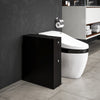 HOMCOM Small Bathroom Storage Cabinet, Space Saving Toilet Paper Cabinet, Narrow Bathroom Cabinet with Drawers and Hidden Storage, Black