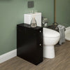 HOMCOM Small Bathroom Storage Cabinet, Space Saving Toilet Paper Cabinet, Narrow Bathroom Cabinet with Drawers and Hidden Storage, Black