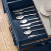 HOMCOM Kitchen Island with Storage, Rolling Kitchen Cart on Wheels with Stainless Steel Top, 2 Drawers, 2 Cabinets, Spice Rack, Knife and Towel Rack, Navy Blue