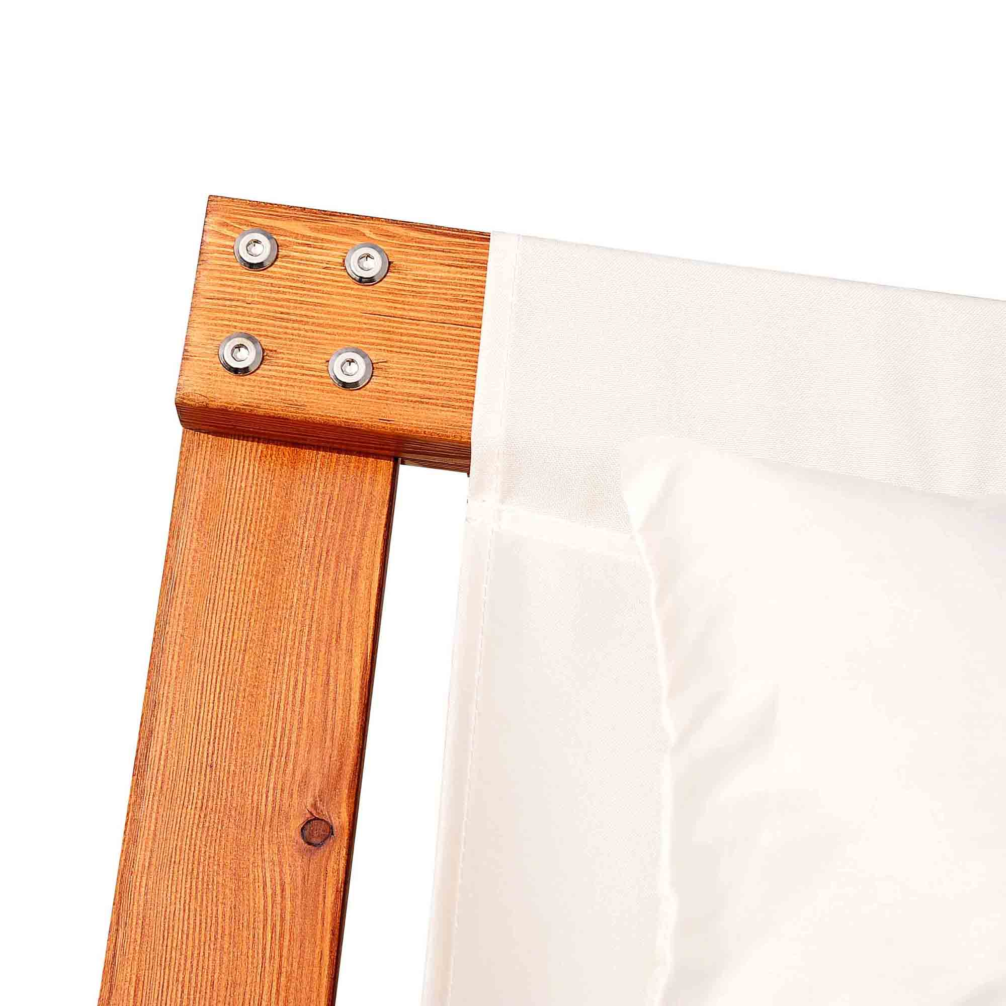 Outsunny Outdoor Lounge Rocker, 2-Person Rocking Outdoor Daybed with Wooden Stand, Patio Swing Cotton Hammock with Pillows for Garden, Backyard, Poolside, White