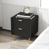 HOMCOM Nightstand, Bedside Table with 2 Drawers, Side End Table with Metal Legs for Bedroom, Black